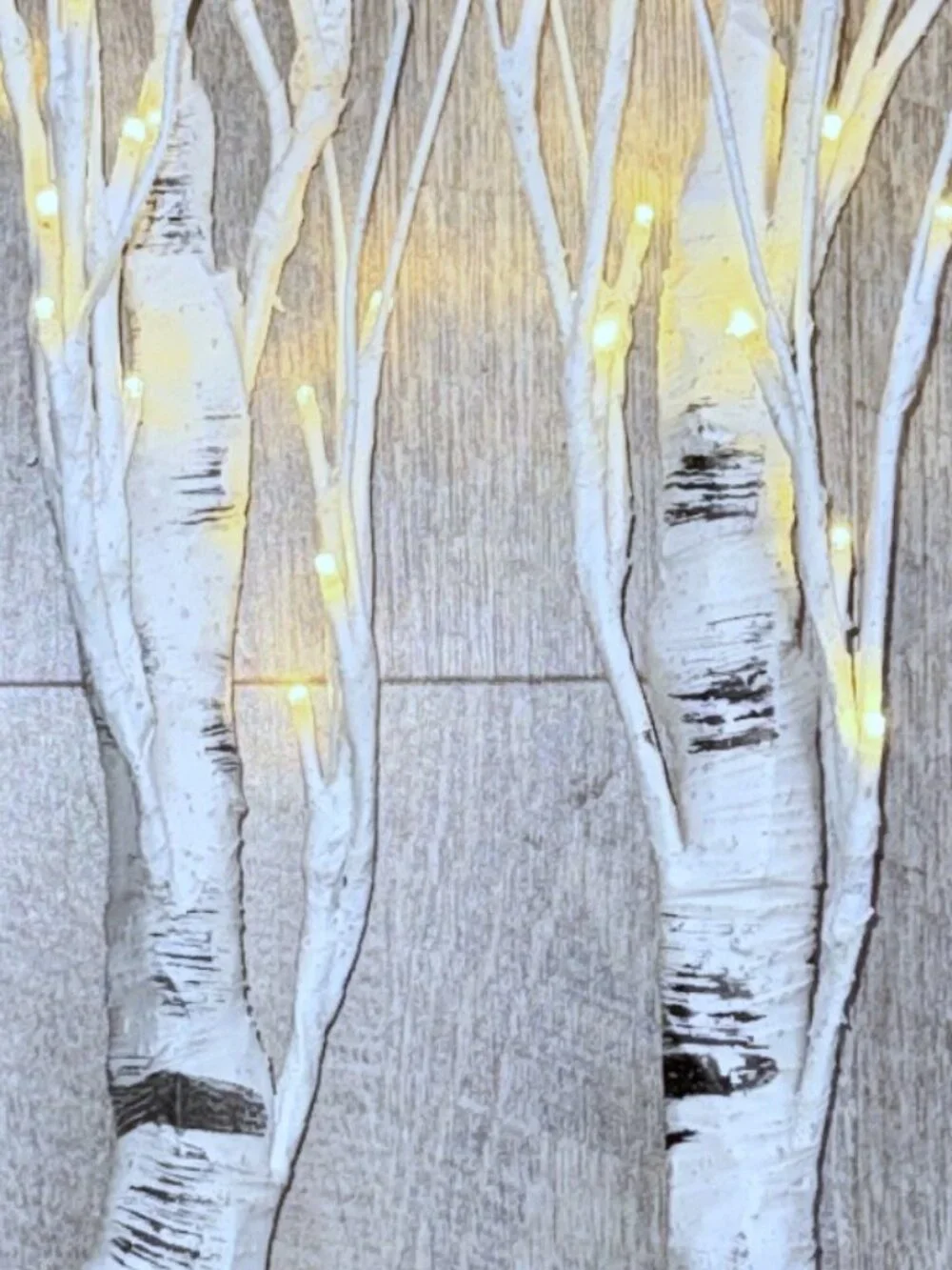 Pair (2) LED White Clear Warm‎ Pre-Lit Birch Trees Accent Lighting 24